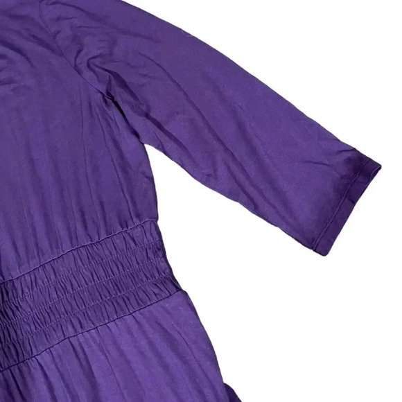 J Jason Wu Purple 3/4 Sleeve Jersey Midi Dress L - Picture 3 of 5